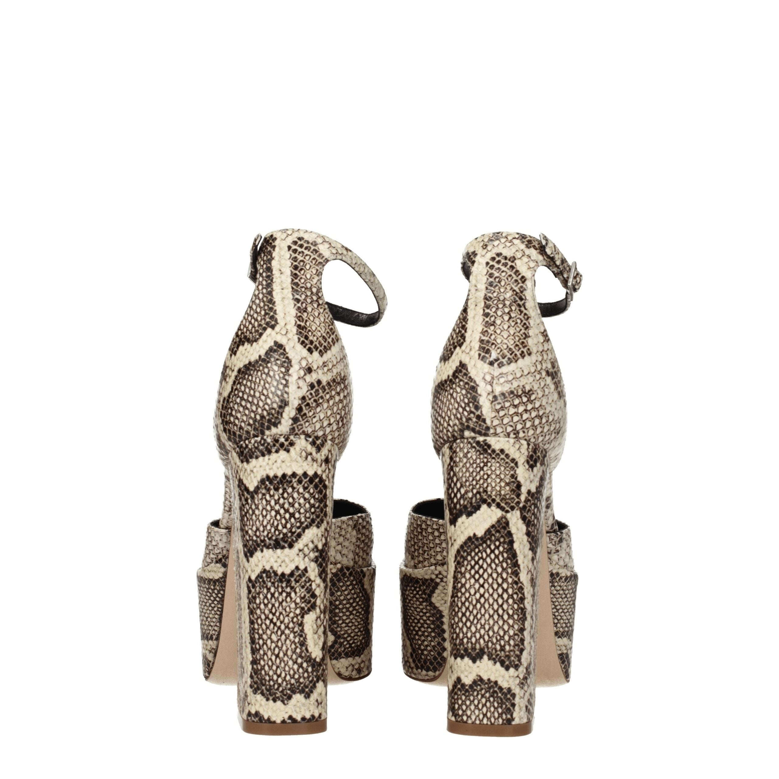 Beige Leather Platforms