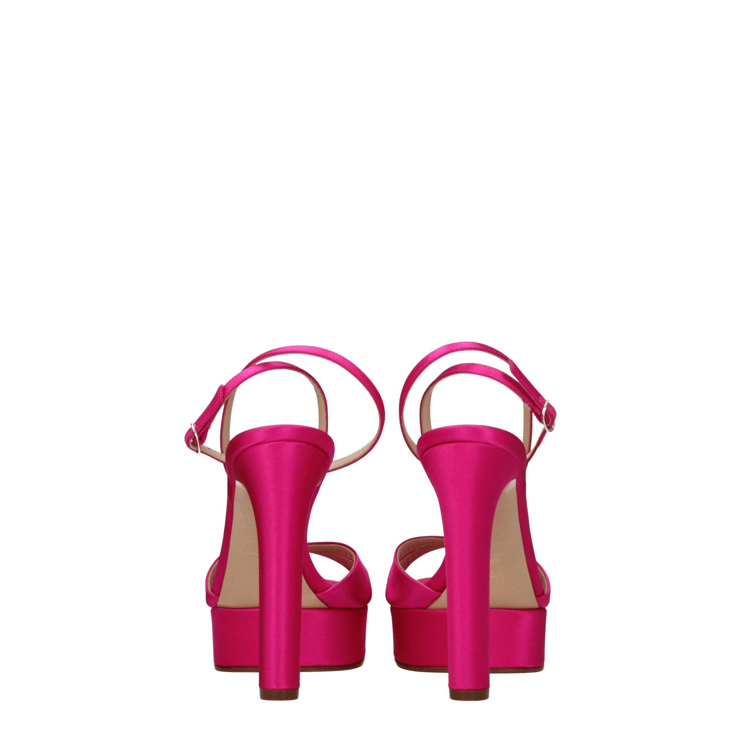 Pink Satin Platforms
