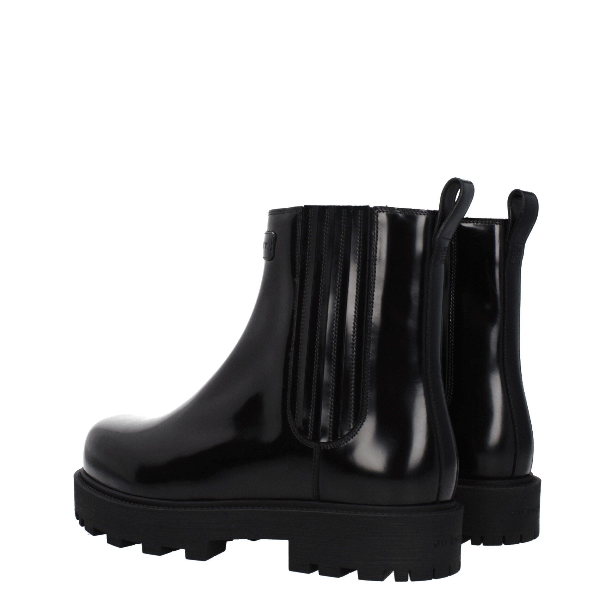 Black Leather Ankle Boots