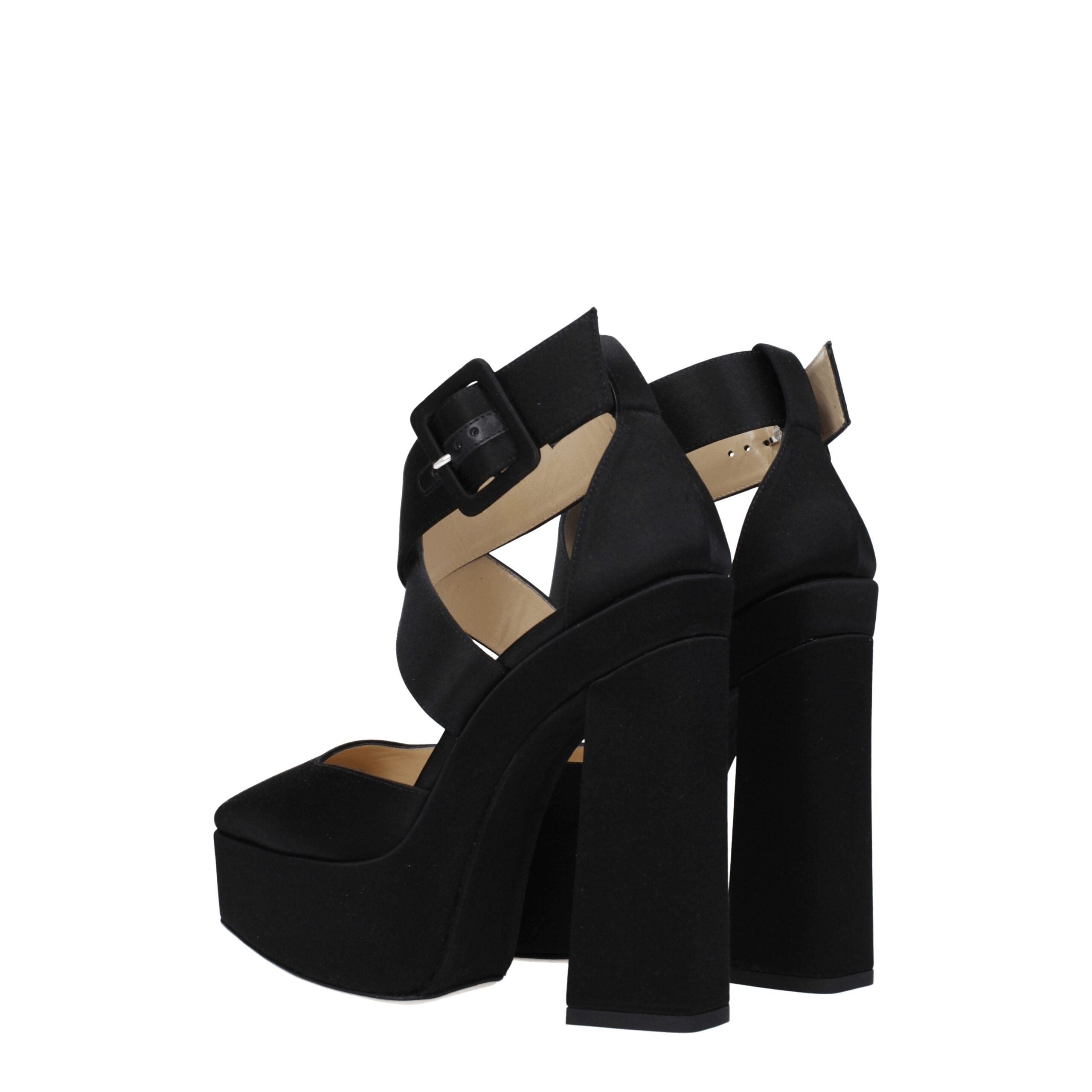 Black Satin Platforms