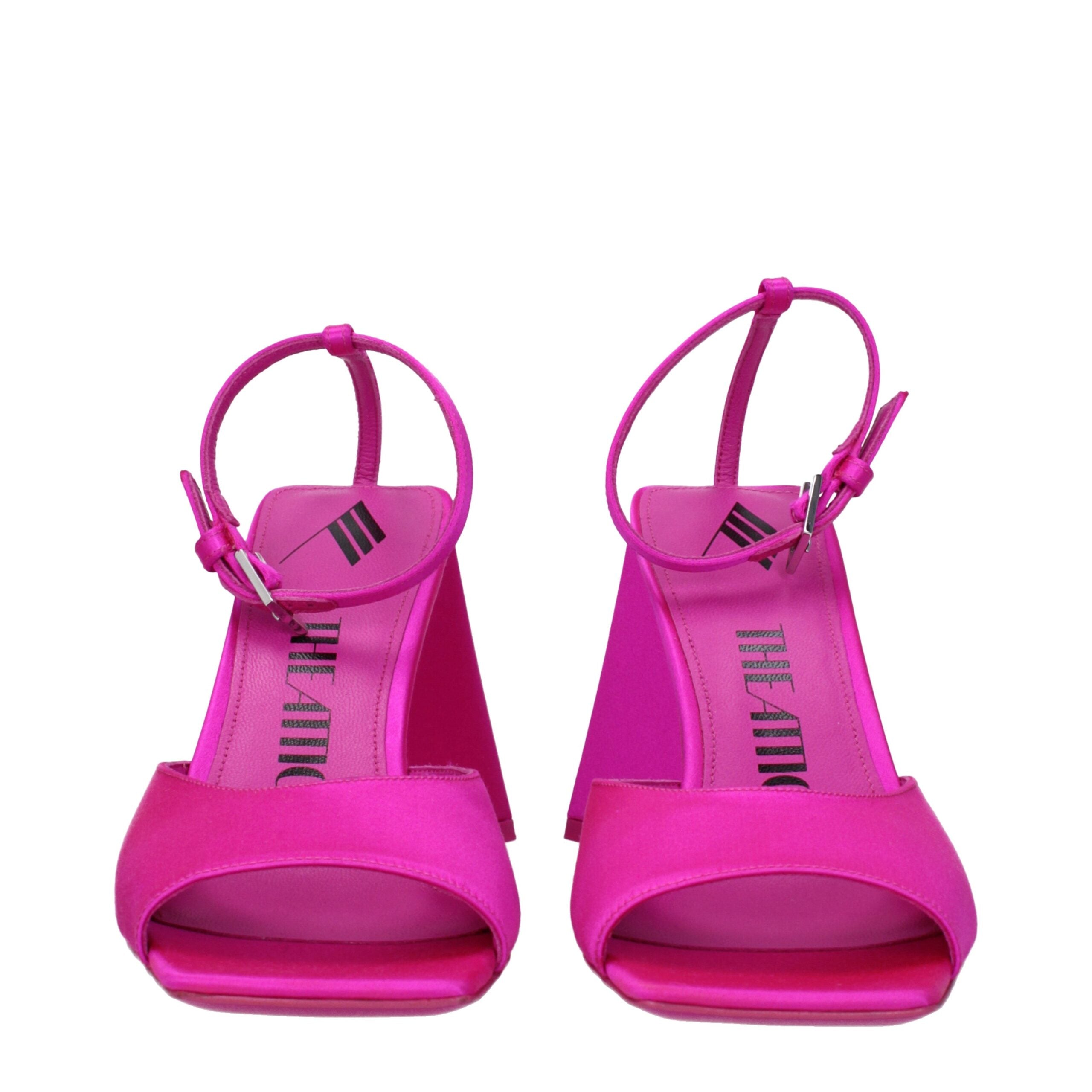 Pink Satin Stiletto Heels Sandals