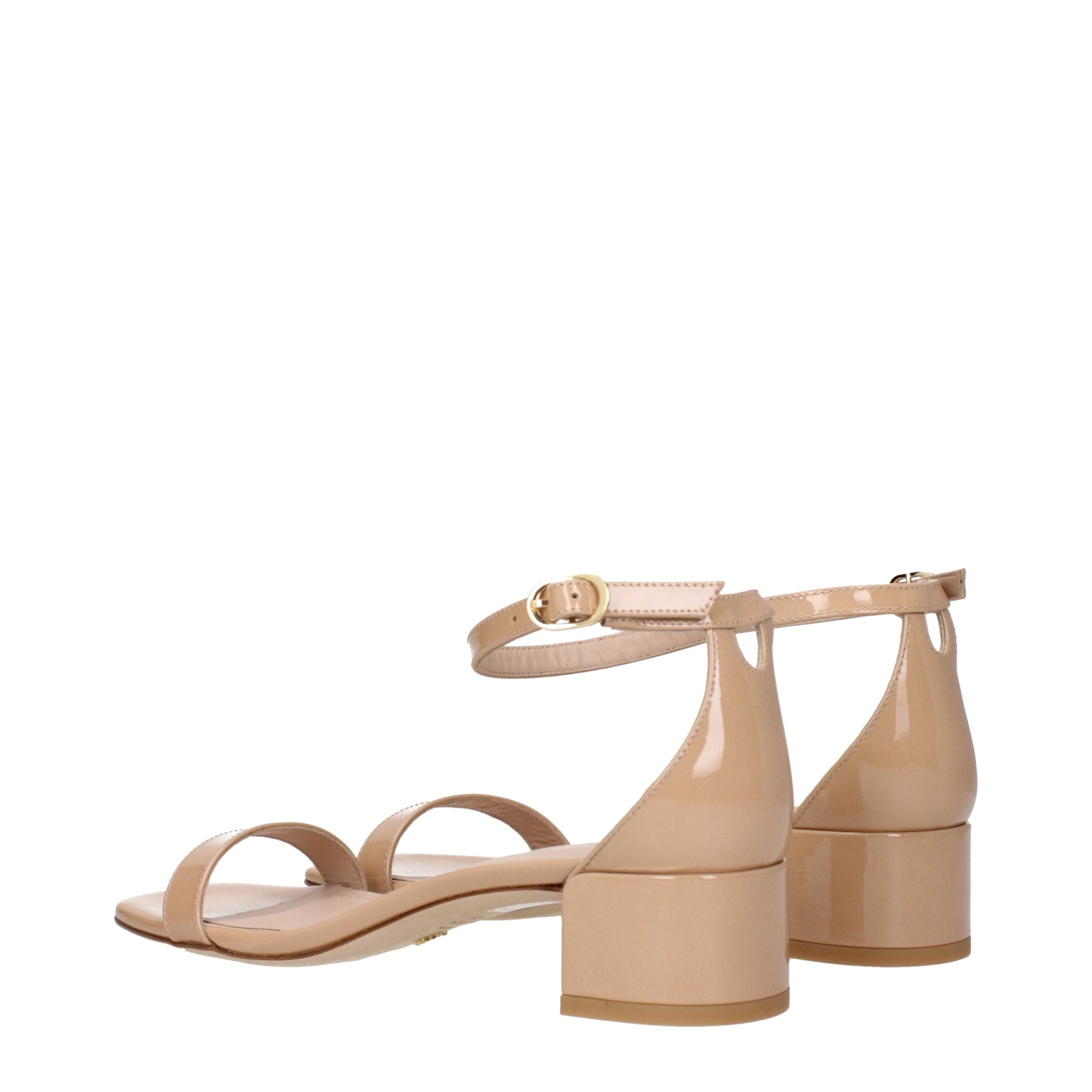 Pink Leather Flat Sandals