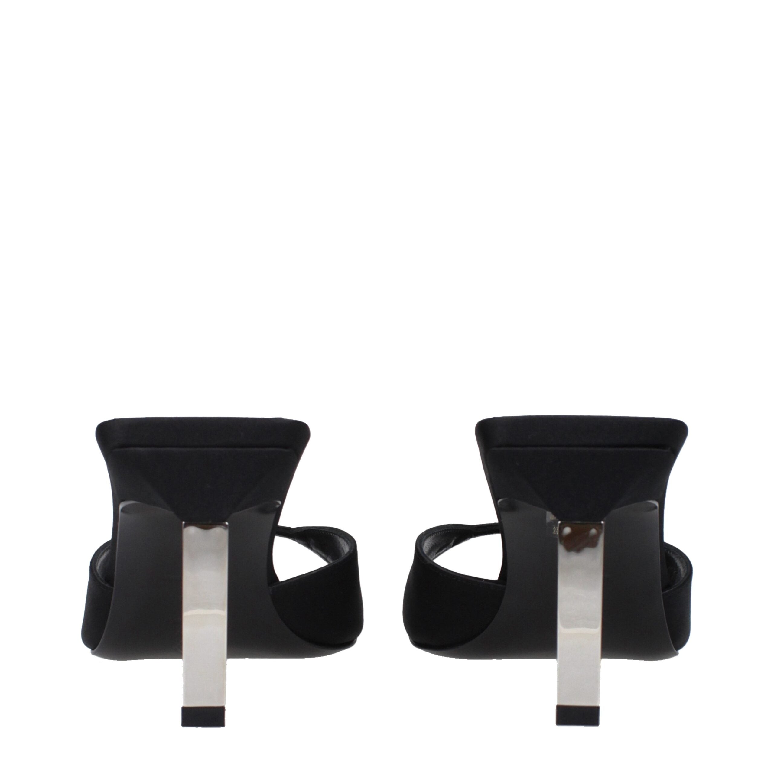 Black Satin Stiletto Heels Sandals