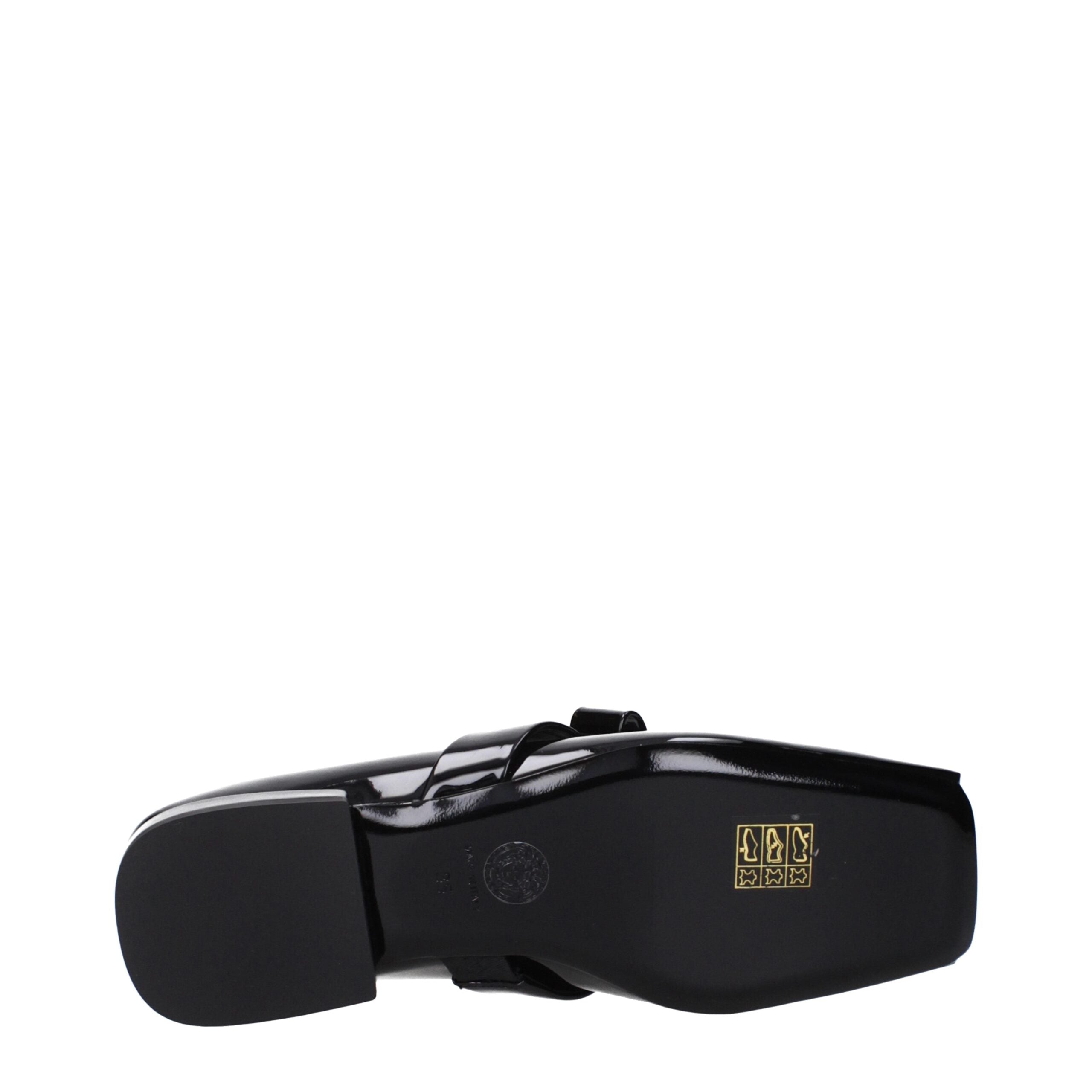 Black Leather Ballet Flats