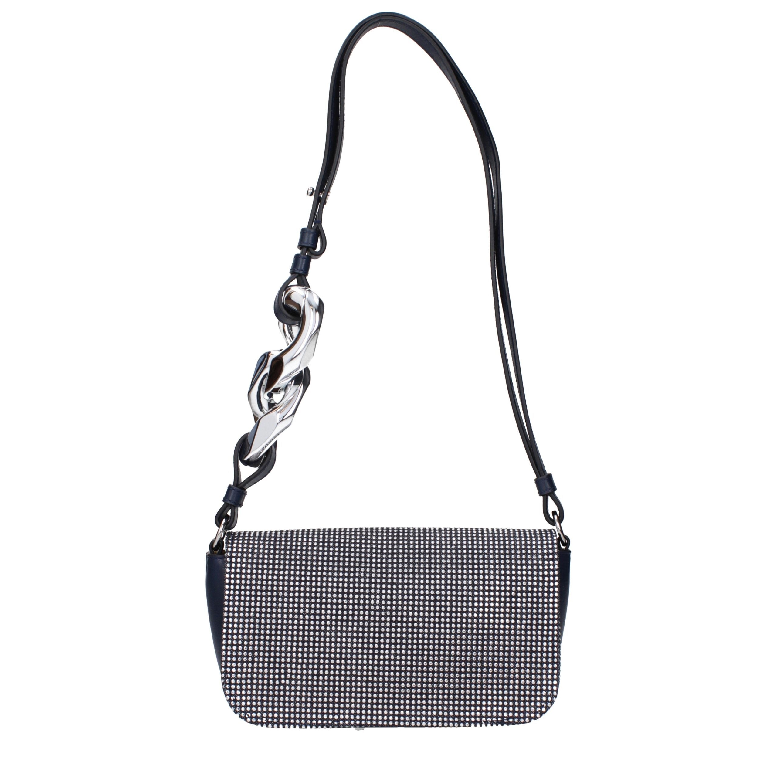 Blue Fabric Shoulder Bags