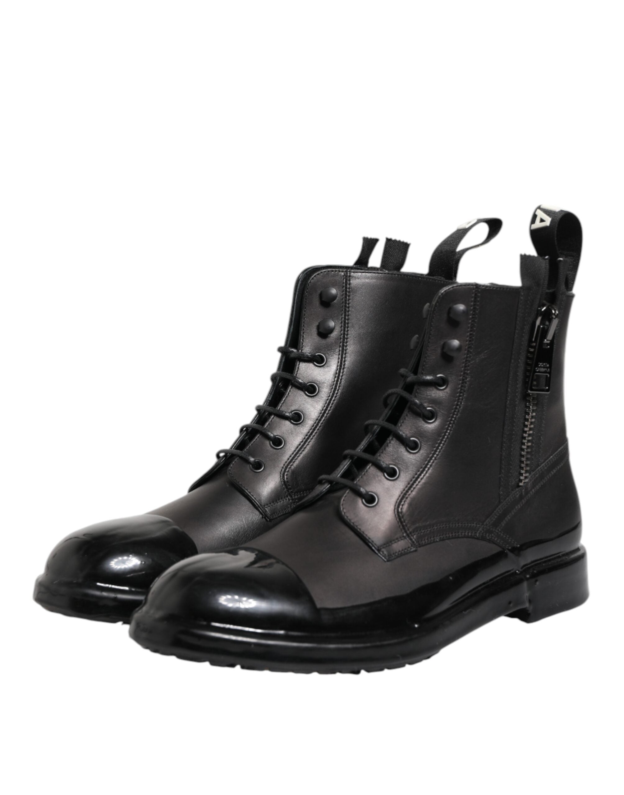 Brown Black Lace Up Mid Calf Men Boots Shoes