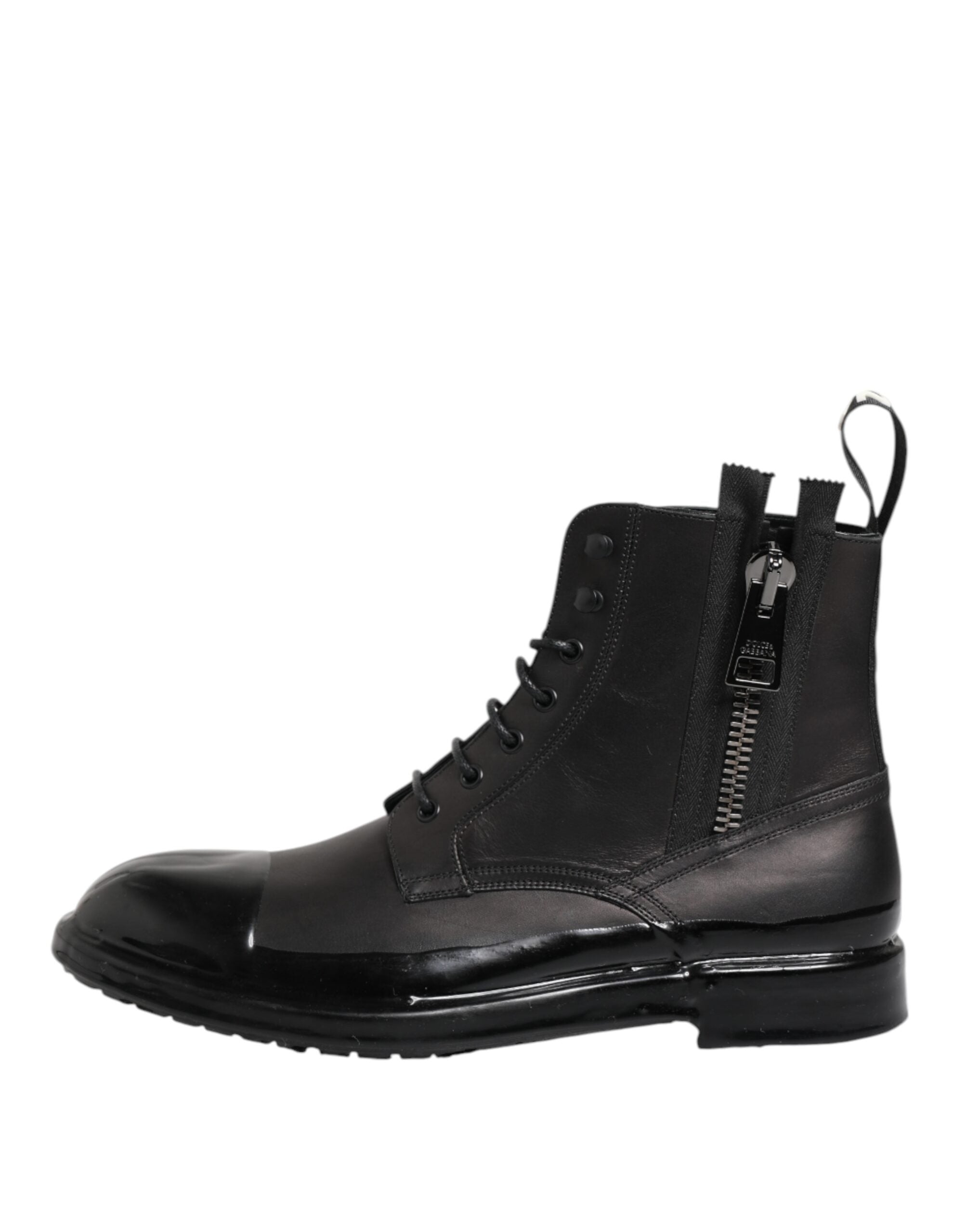 Brown Black Lace Up Mid Calf Men Boots Shoes
