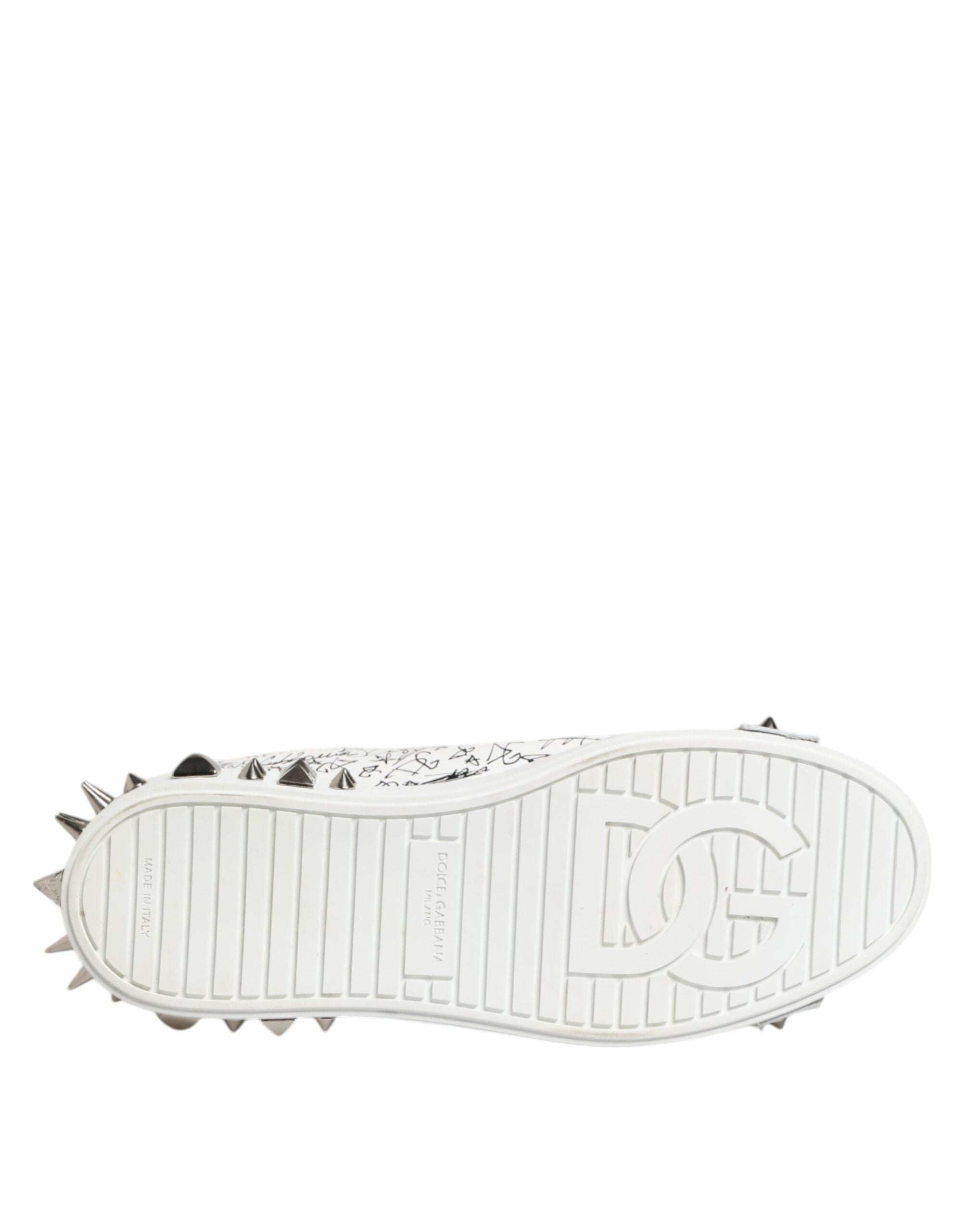 White Portofino Stud Embellished Men Sneakers Shoes