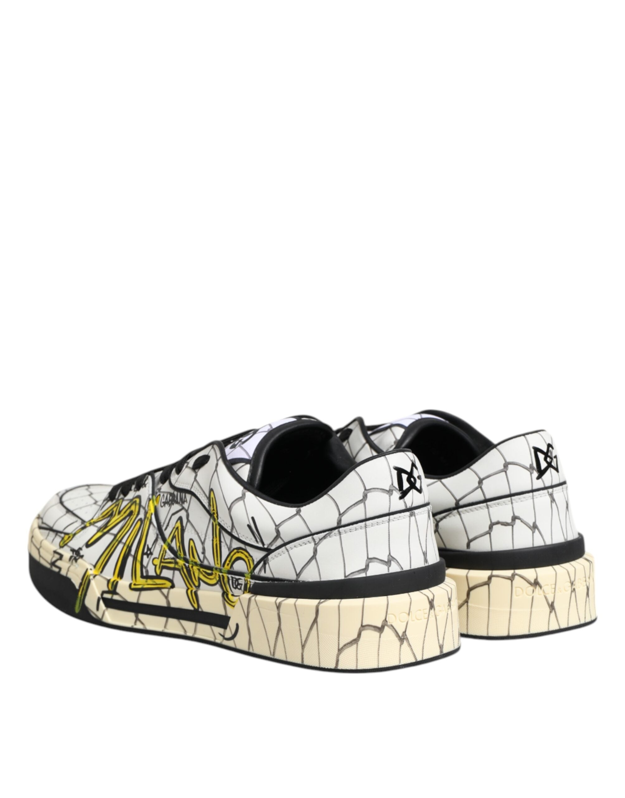 White Logo Print Low Top Men Sneakers Shoes