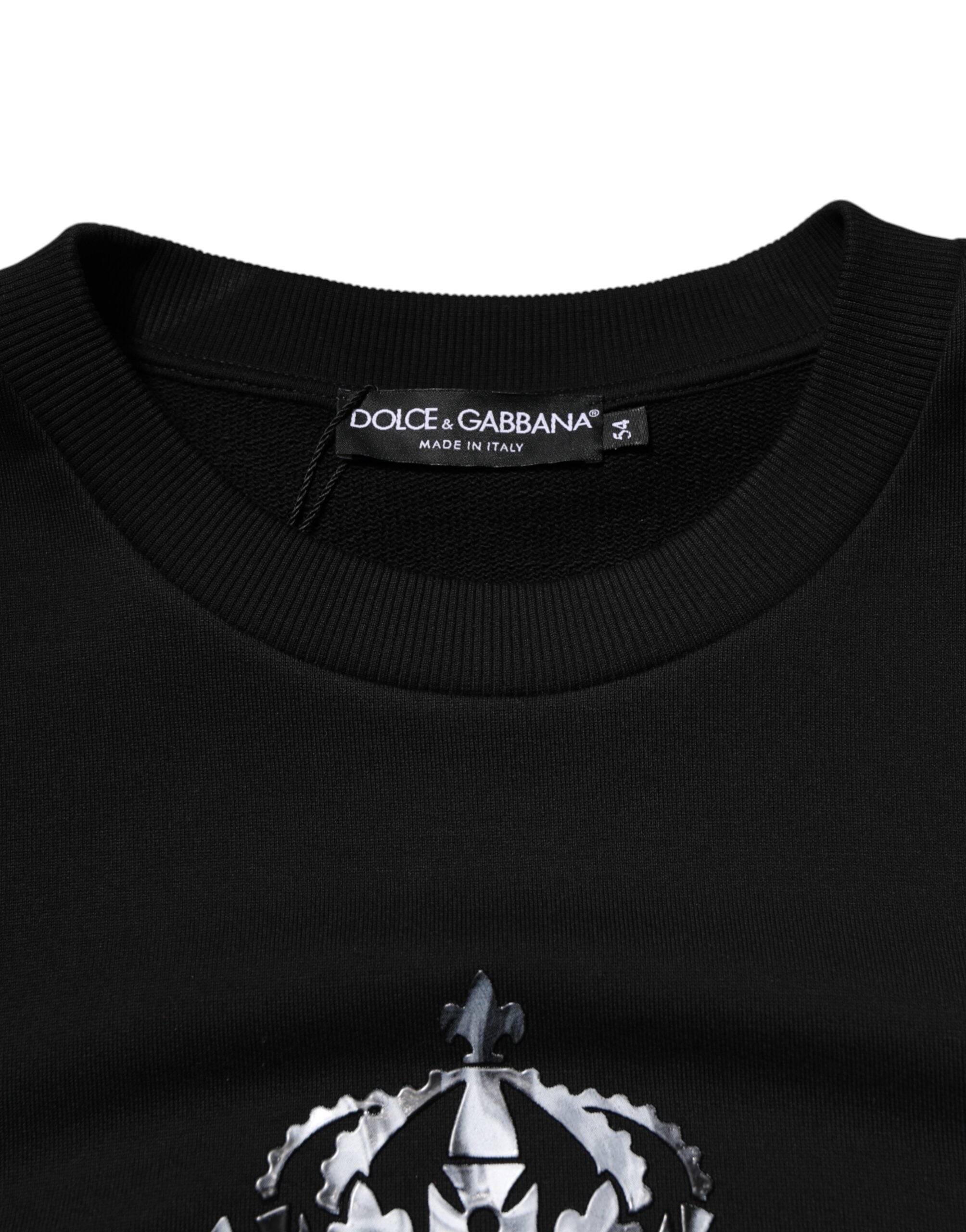 Black Cotton DG Logo Crew Sweatshirt Sweater