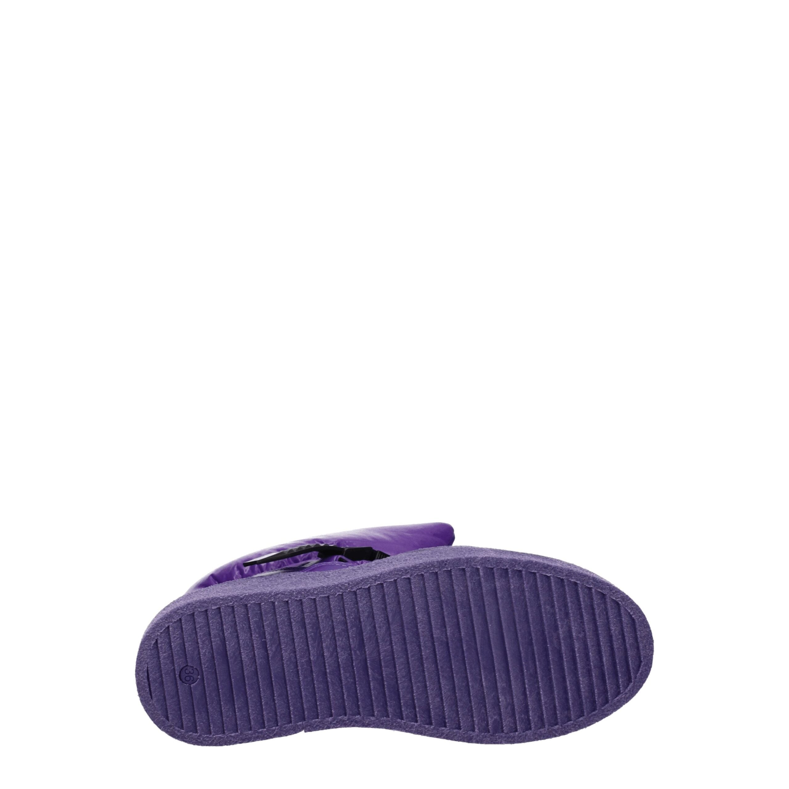 Purple Polyester Ankle Boots