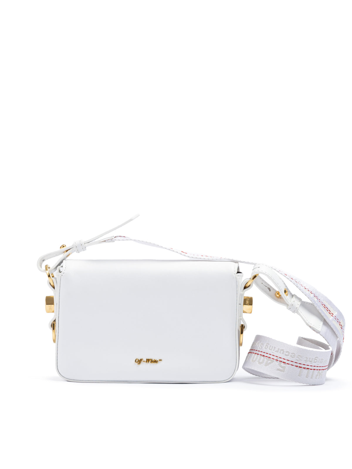White/Gold Metallic Stripe Mini Crossbody Bag