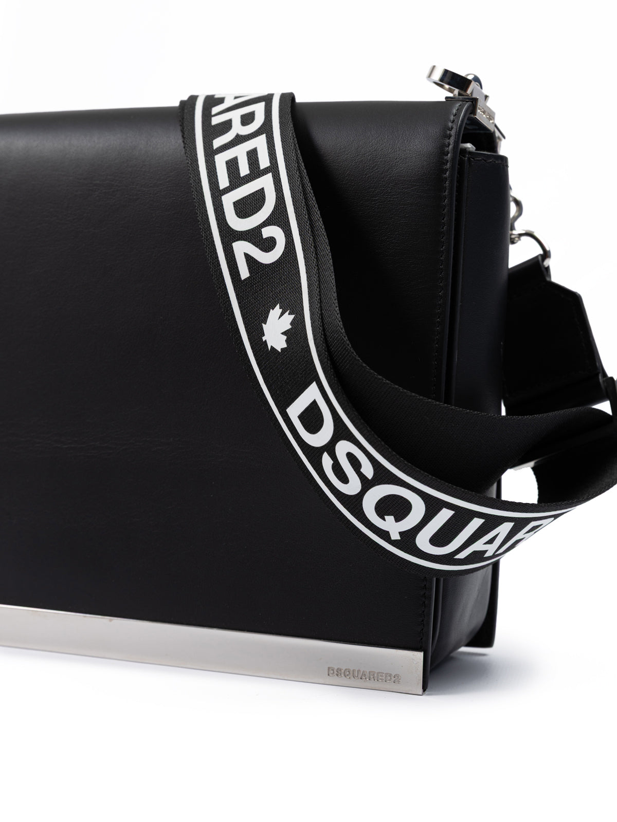 Black Leather Messenger Bag