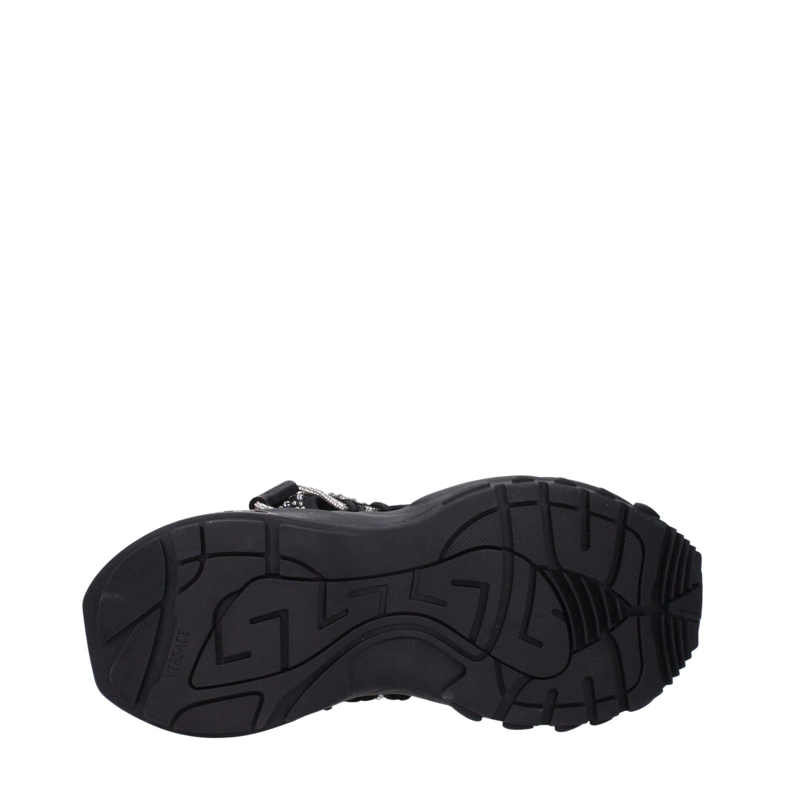 Black Fabric Chunky Sneakers