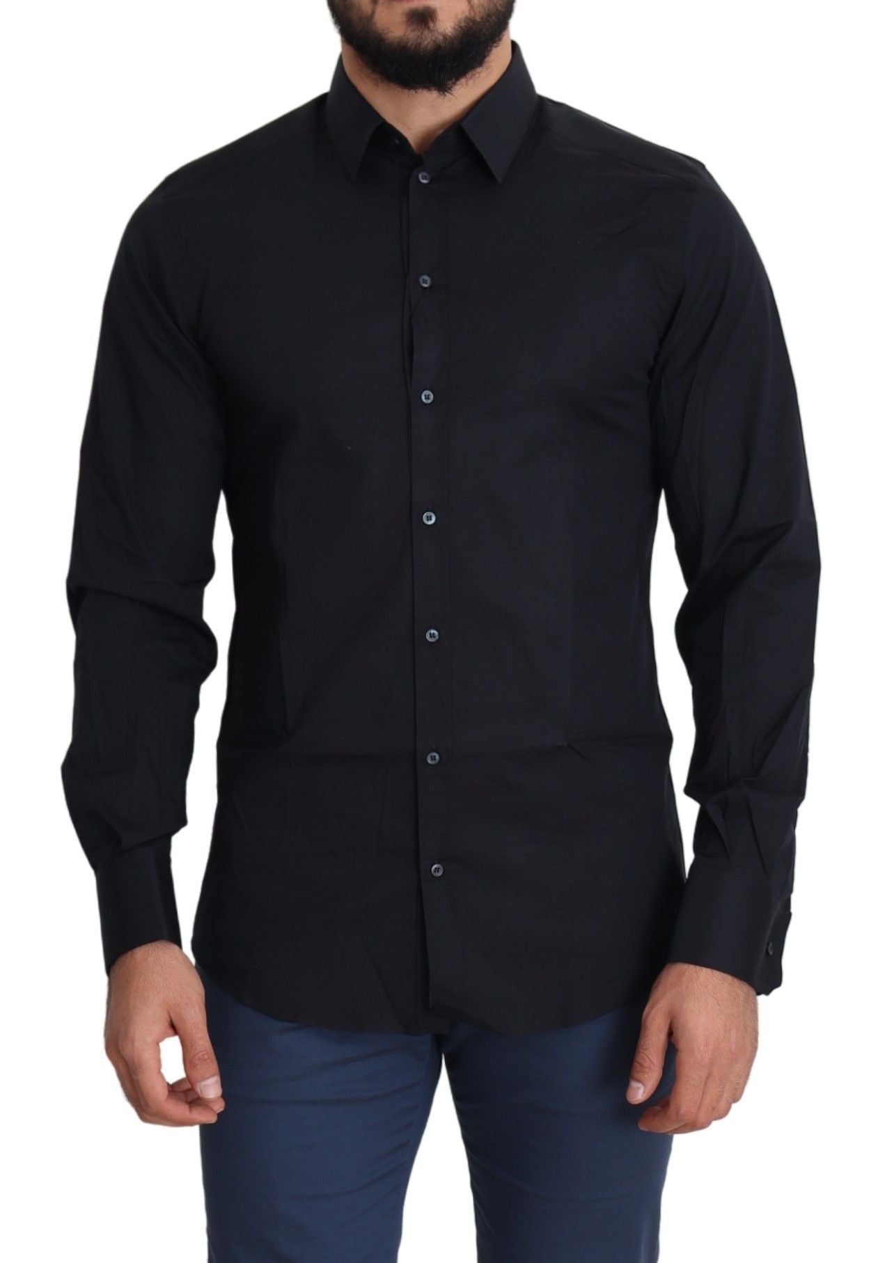 Blue Cotton Formal GOLD Dress Shirt