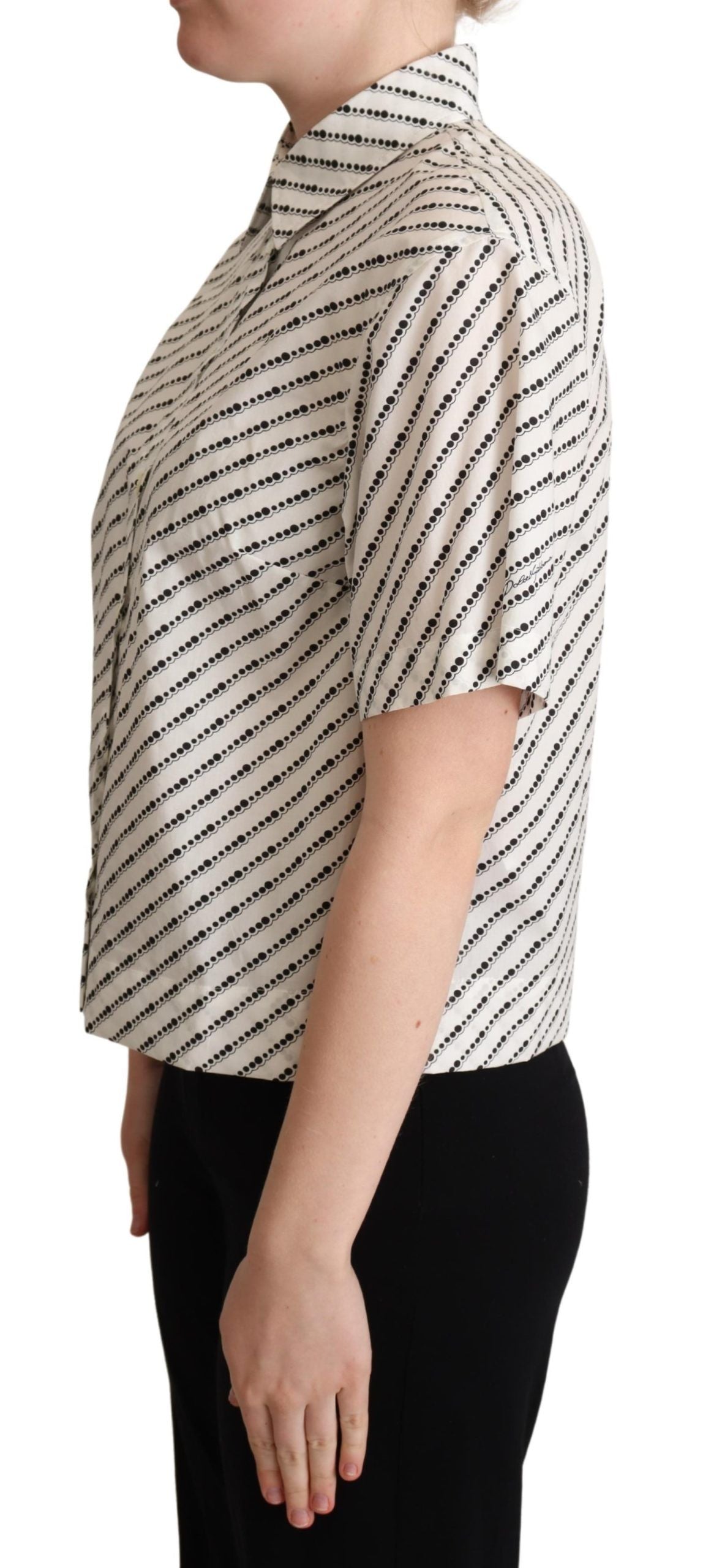 Elegant Dotted Cotton Polo Top