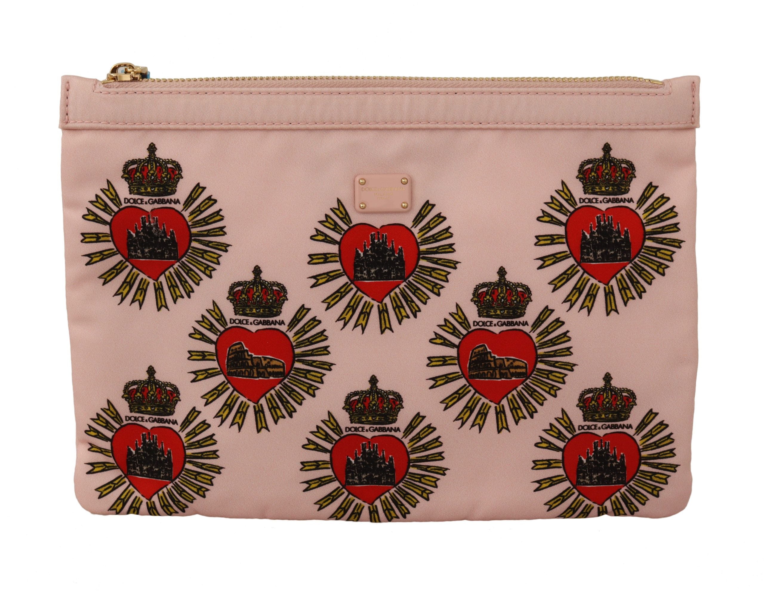 Clutch Pink D&G Logo Devotion Heart Toiletry Pouch Wallet