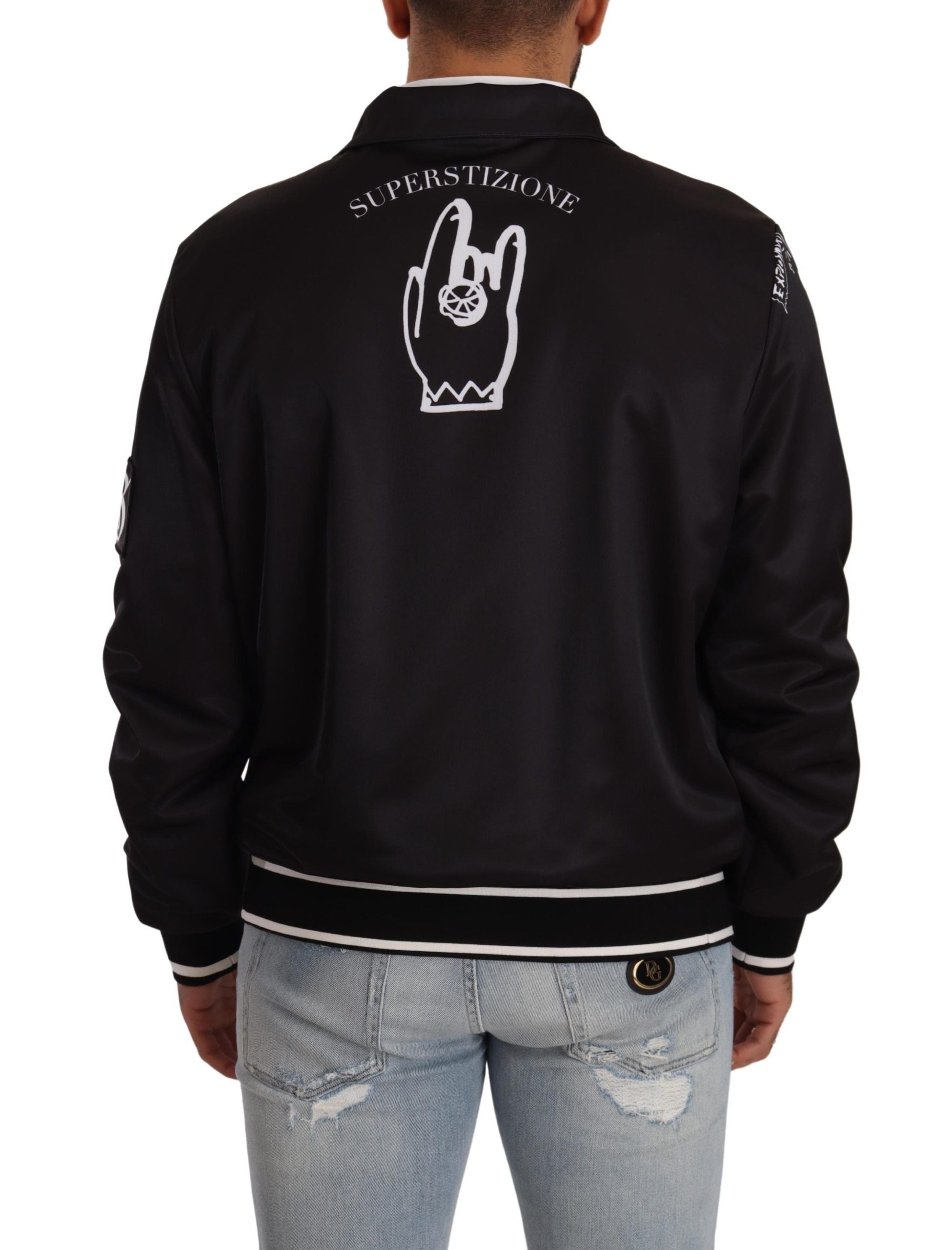 Black Logo Zipper Superstizione Sweater