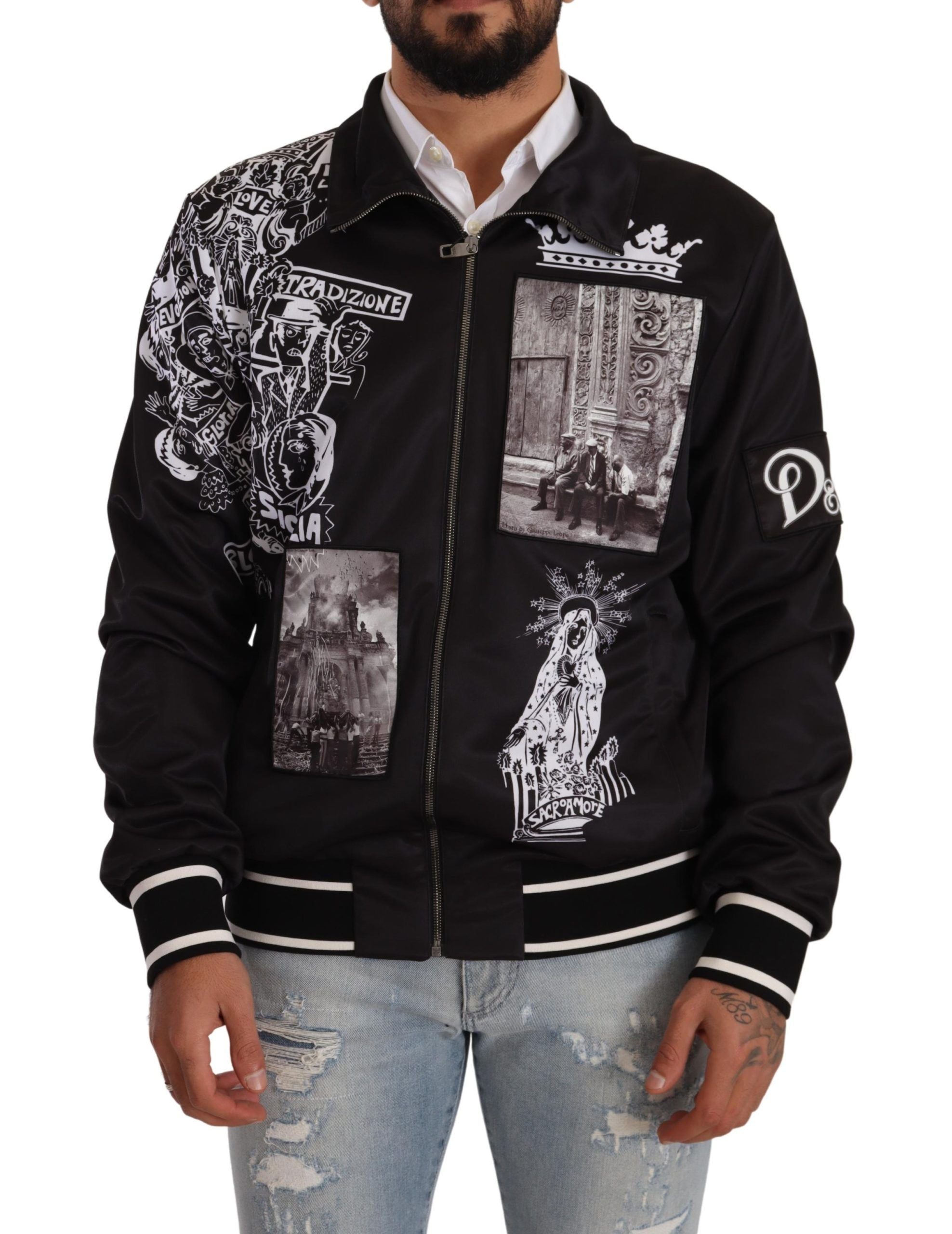 Black Logo Zipper Superstizione Sweater