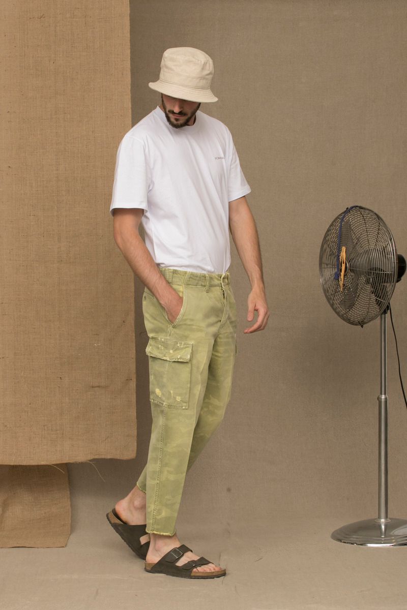 Military Green Cotton Men Jeans