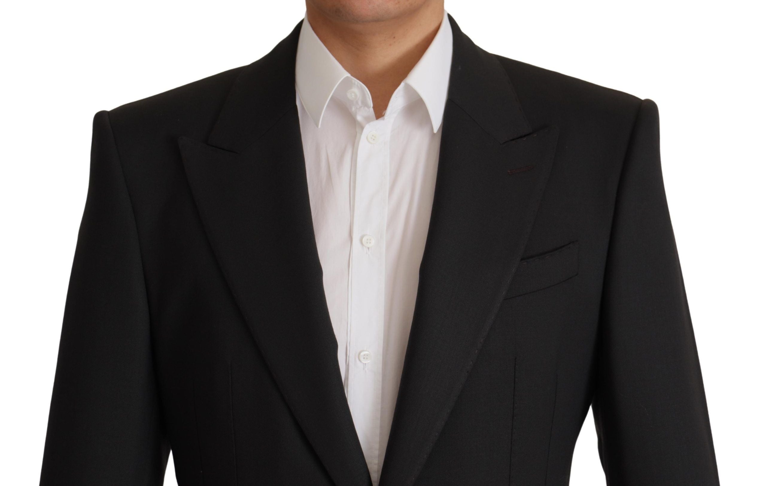Black Wool Single Breasted Blazer v