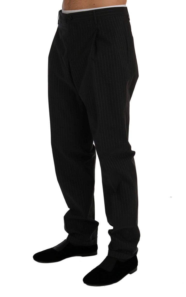 Blue Striped Cotton Dress Formal Pants