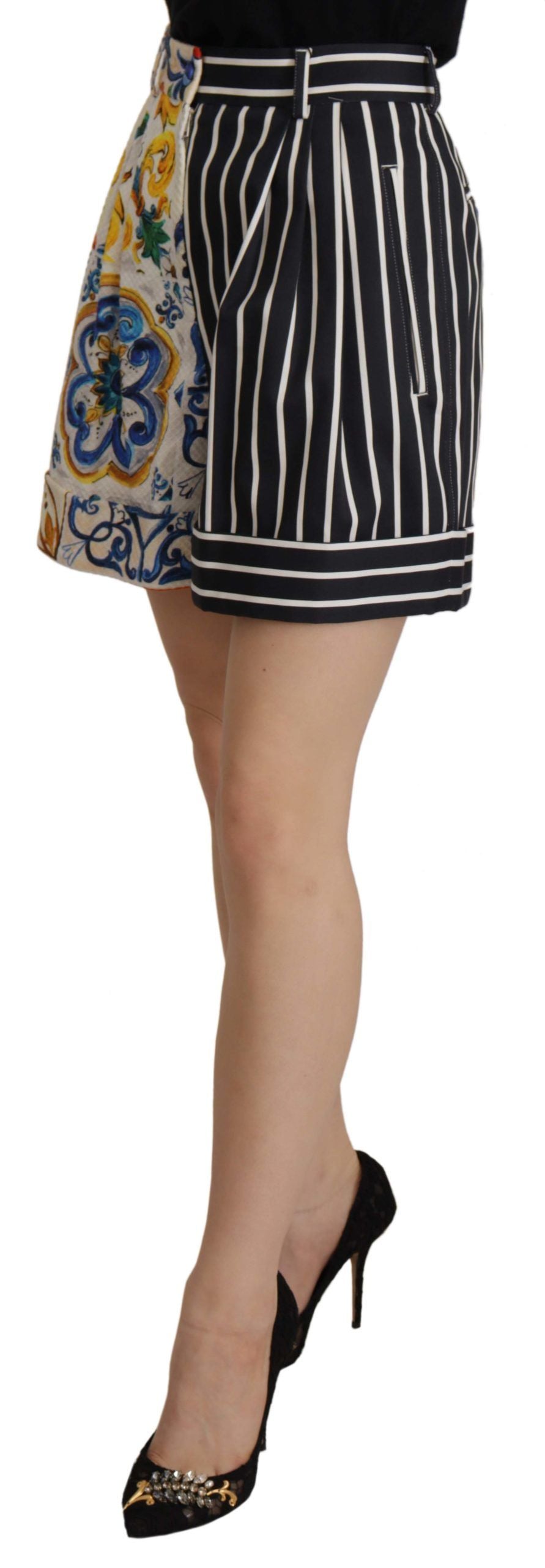 Multicolor Stripes Majolica Bermuda Shorts