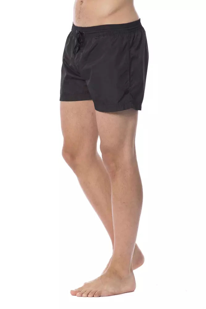Black Polyester Men's Swim Trunk