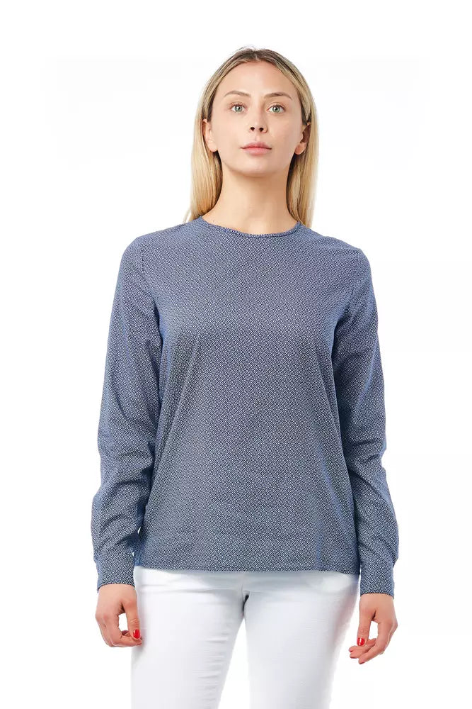 Blue Cotton Women Blouse