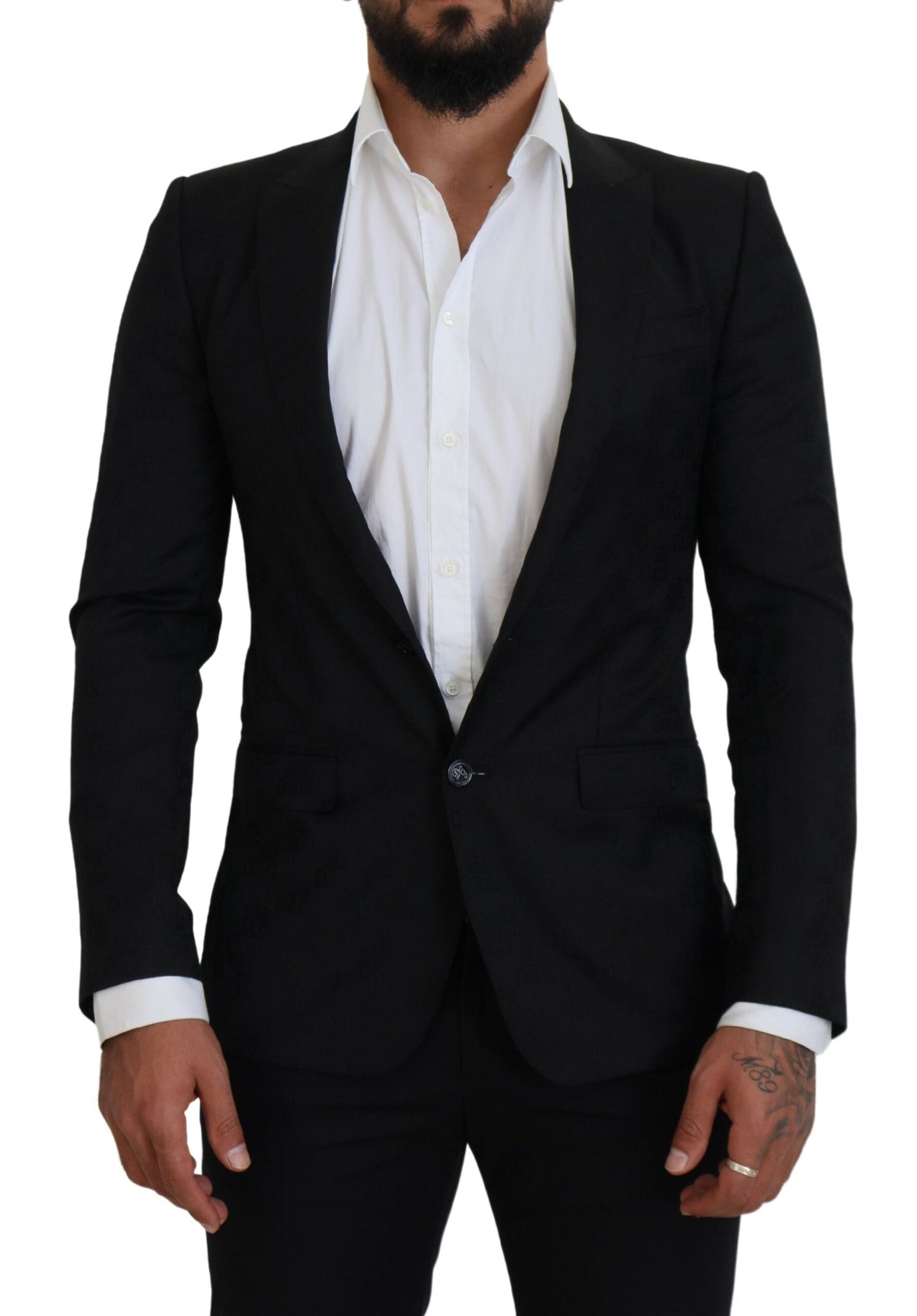 Black Wool Formal Coat Martini Blazer