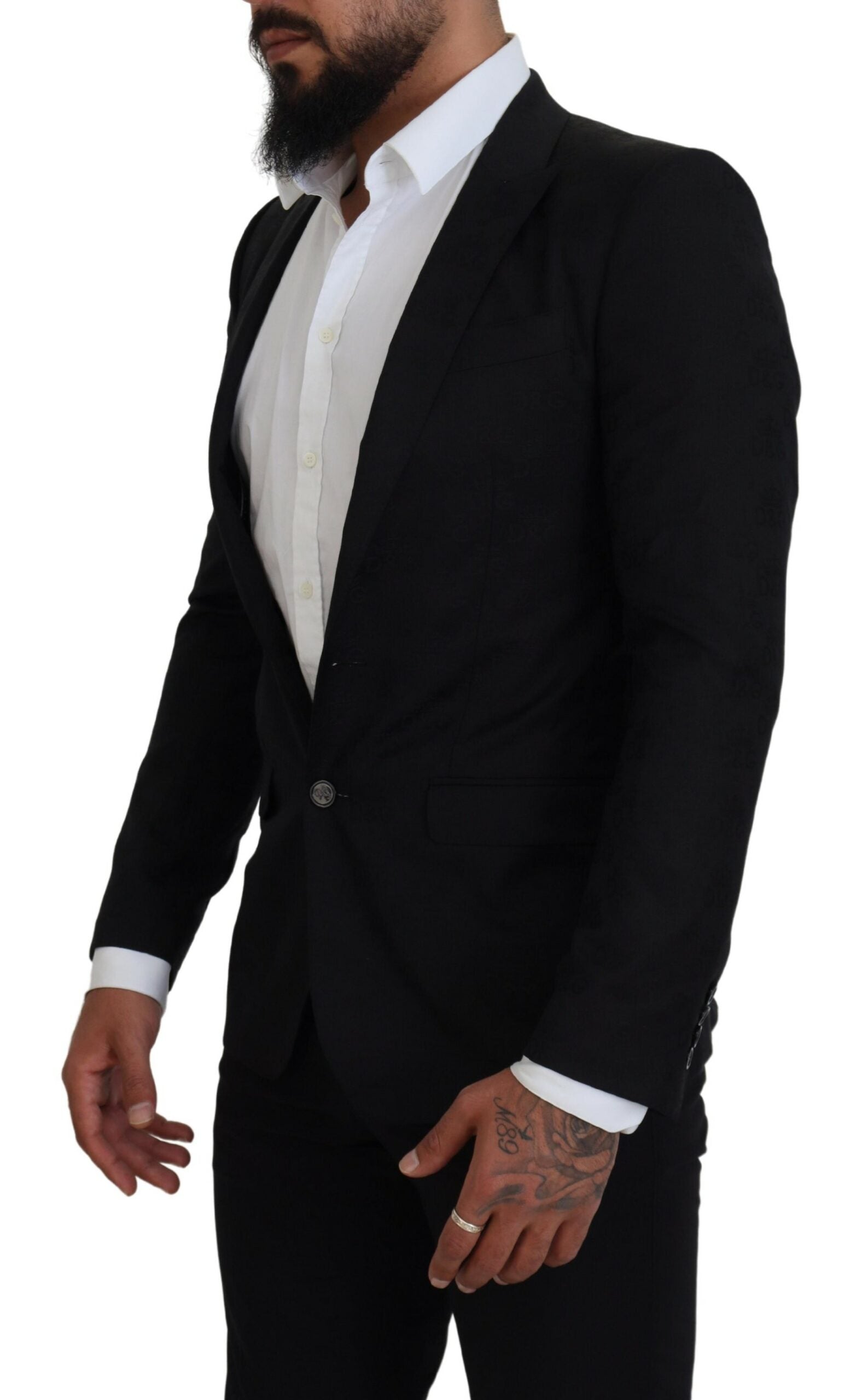 Black Wool Formal Coat Martini Blazer
