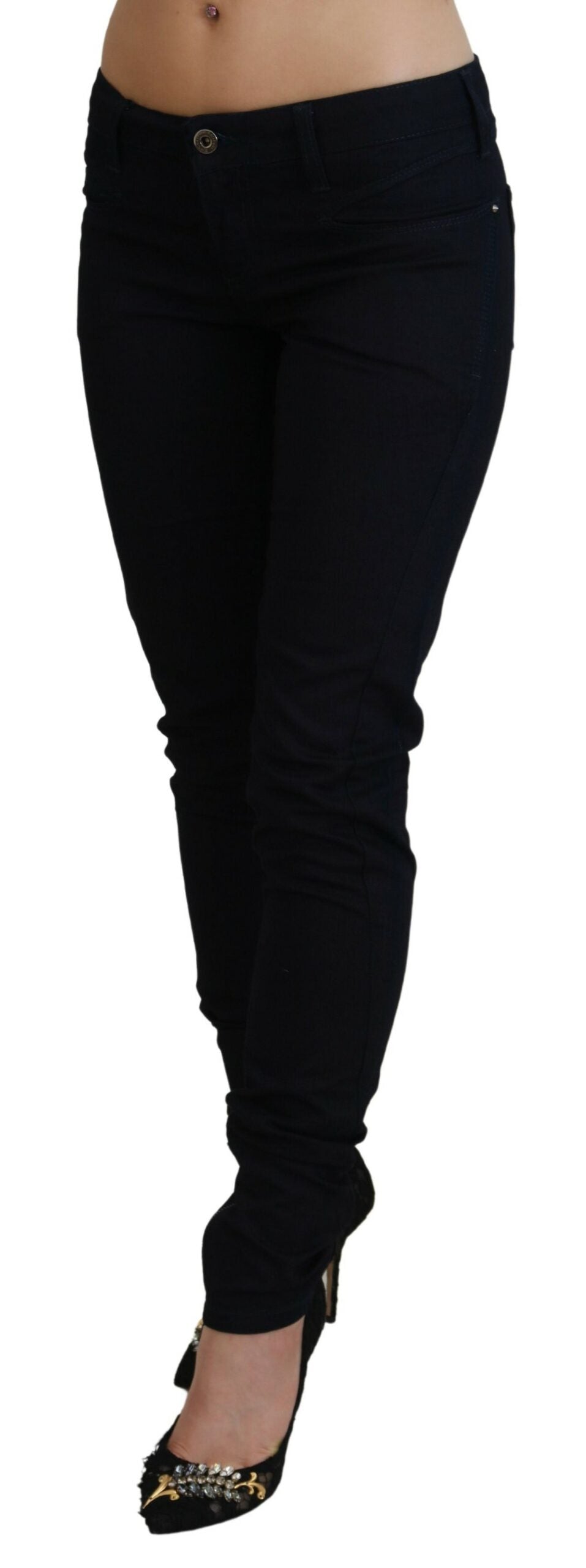 Black Low Waist Skinny Women Denim Jeans
