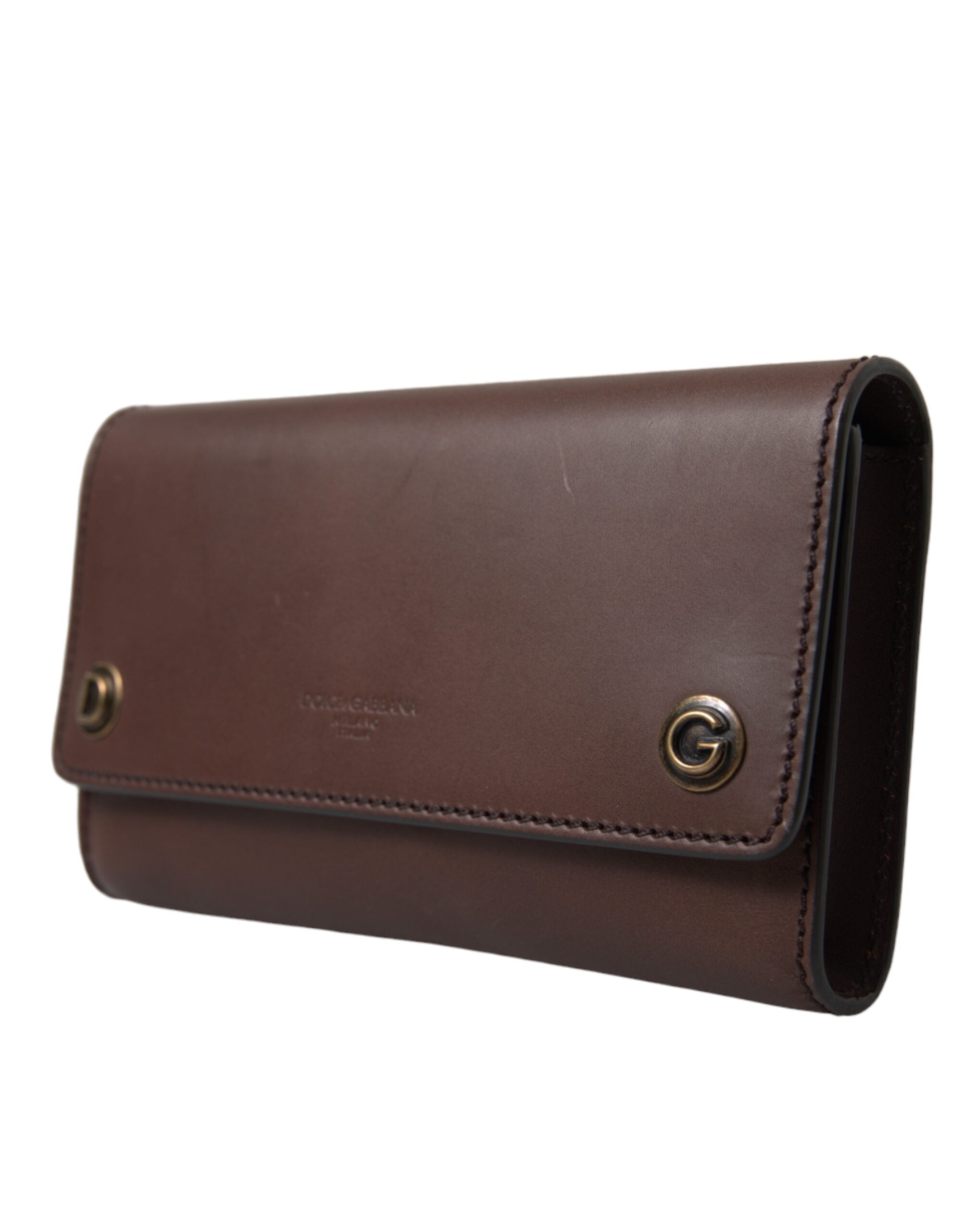 Brown Leather Logo Embossed Men Mini Shoulder Bag