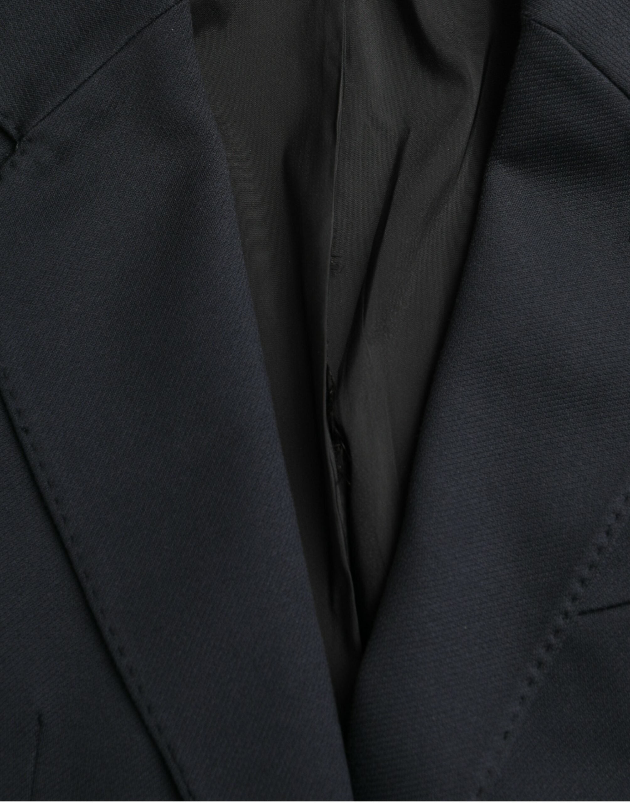 Dark Blue Cotton Single Breasted Coat Blazer