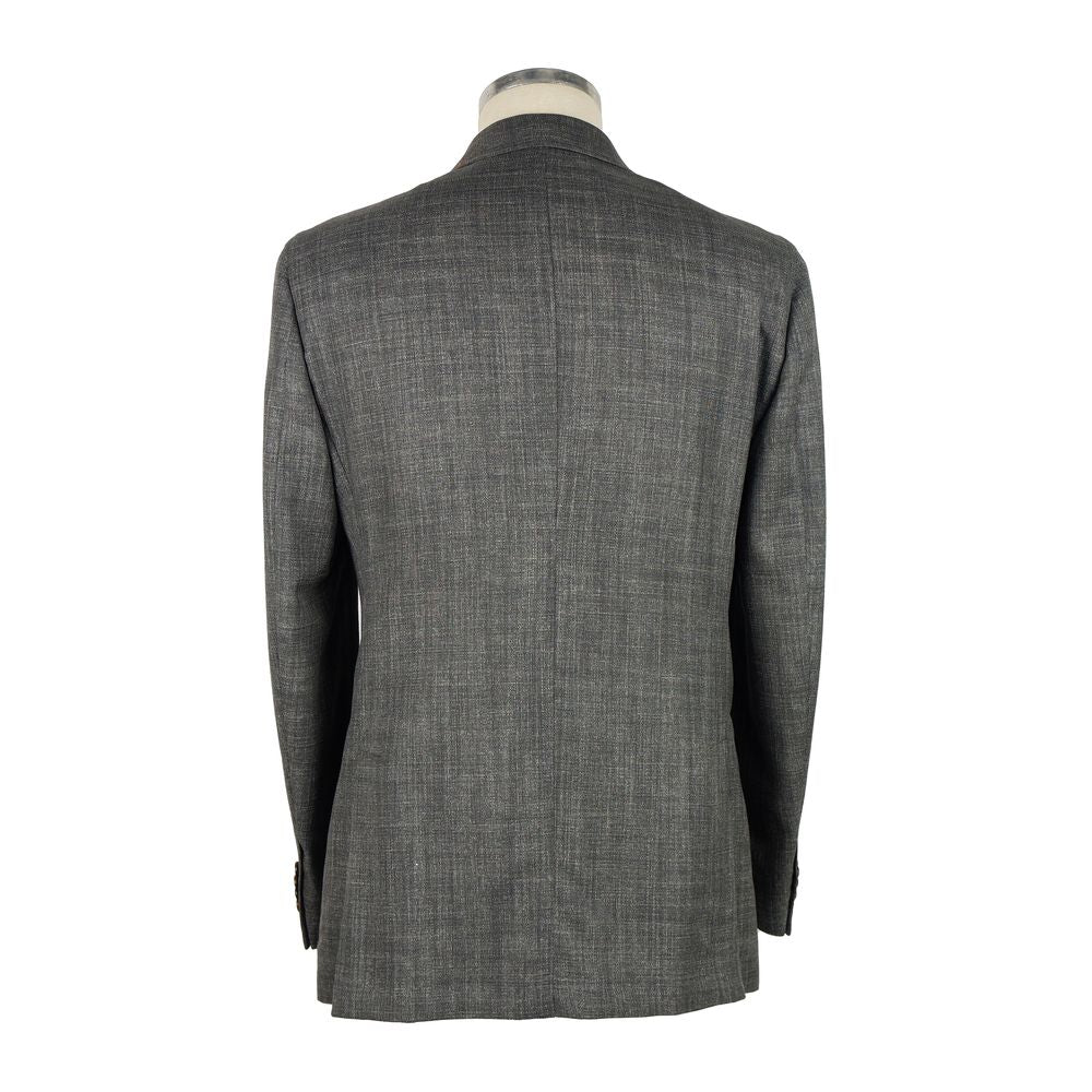 Gray Wool Men Blazer