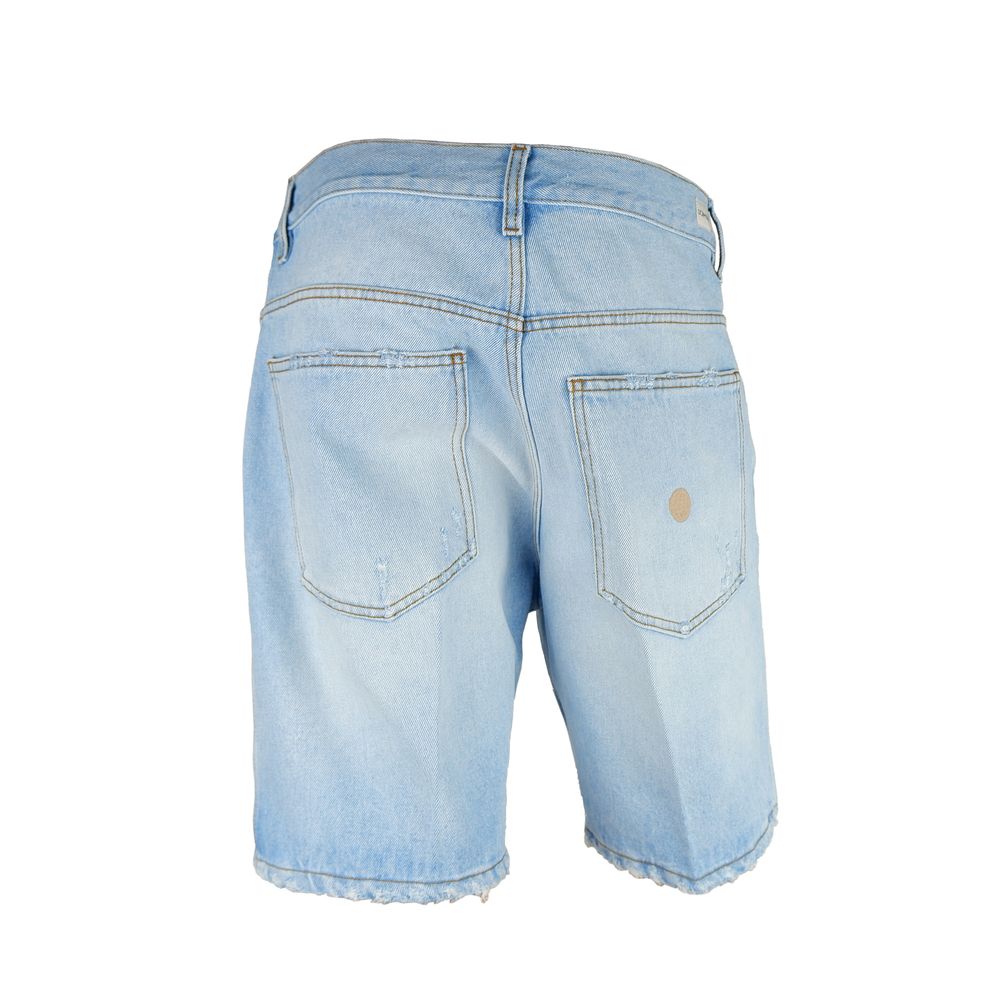 Blue Cotton Men Bermuda Shorts