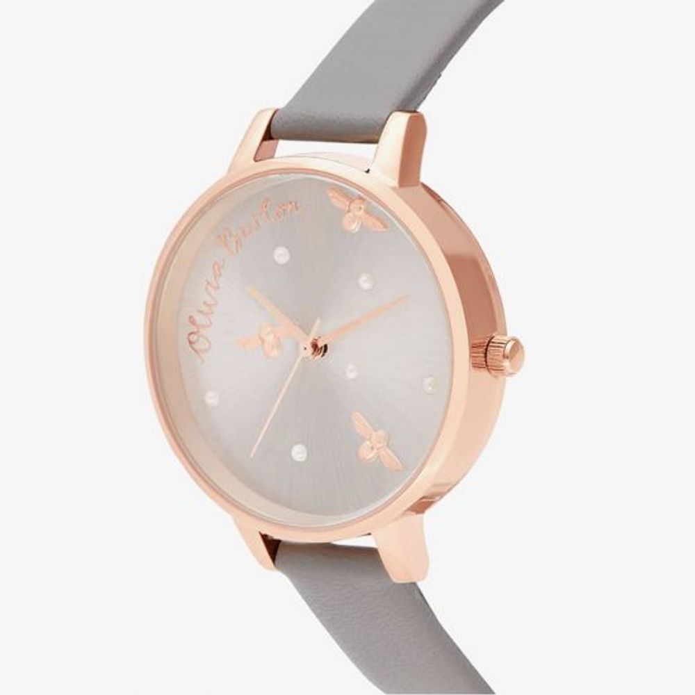 Gray Artificial Leather Watch