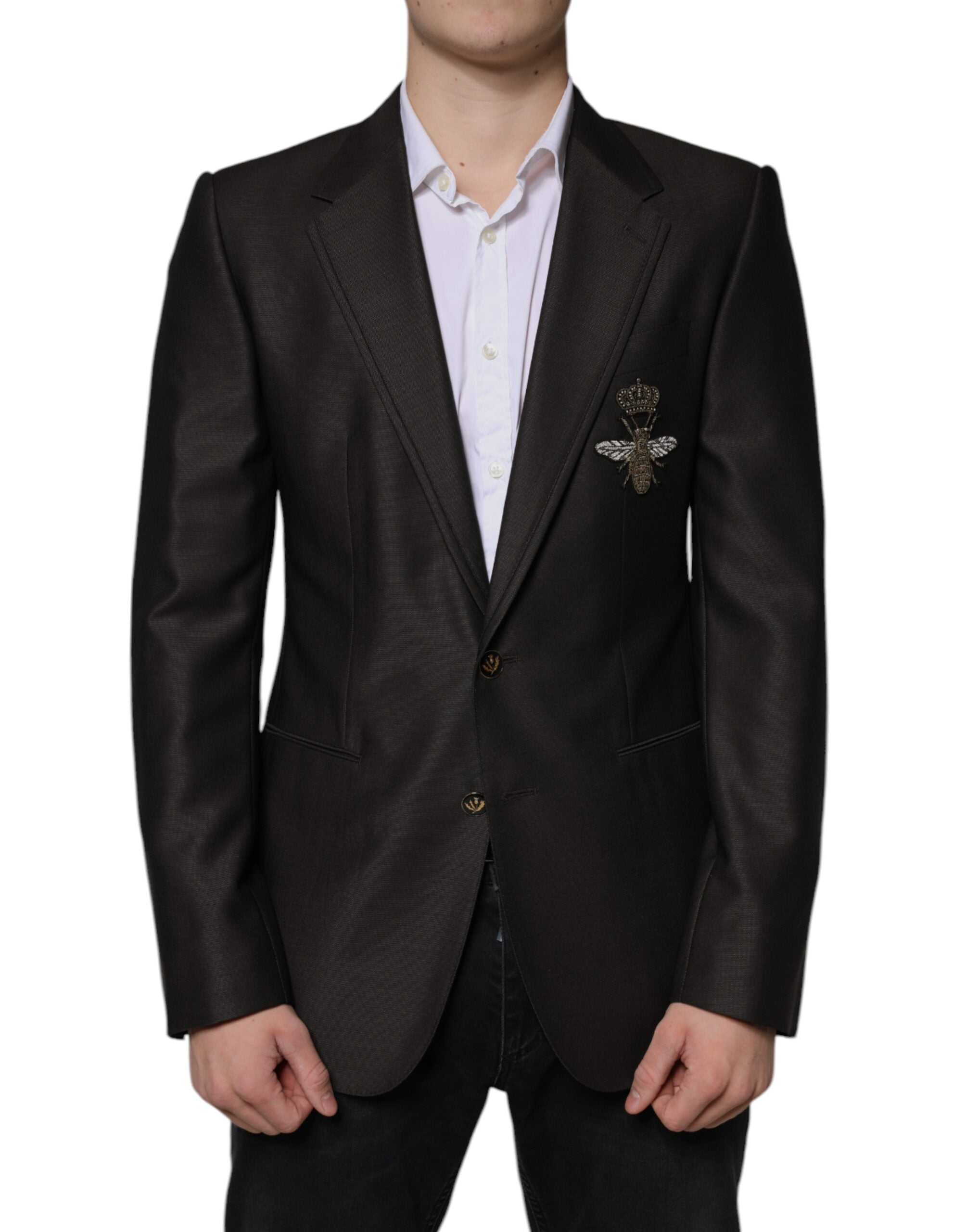 Blazer Brown Green Bee Wool Jacket Coat