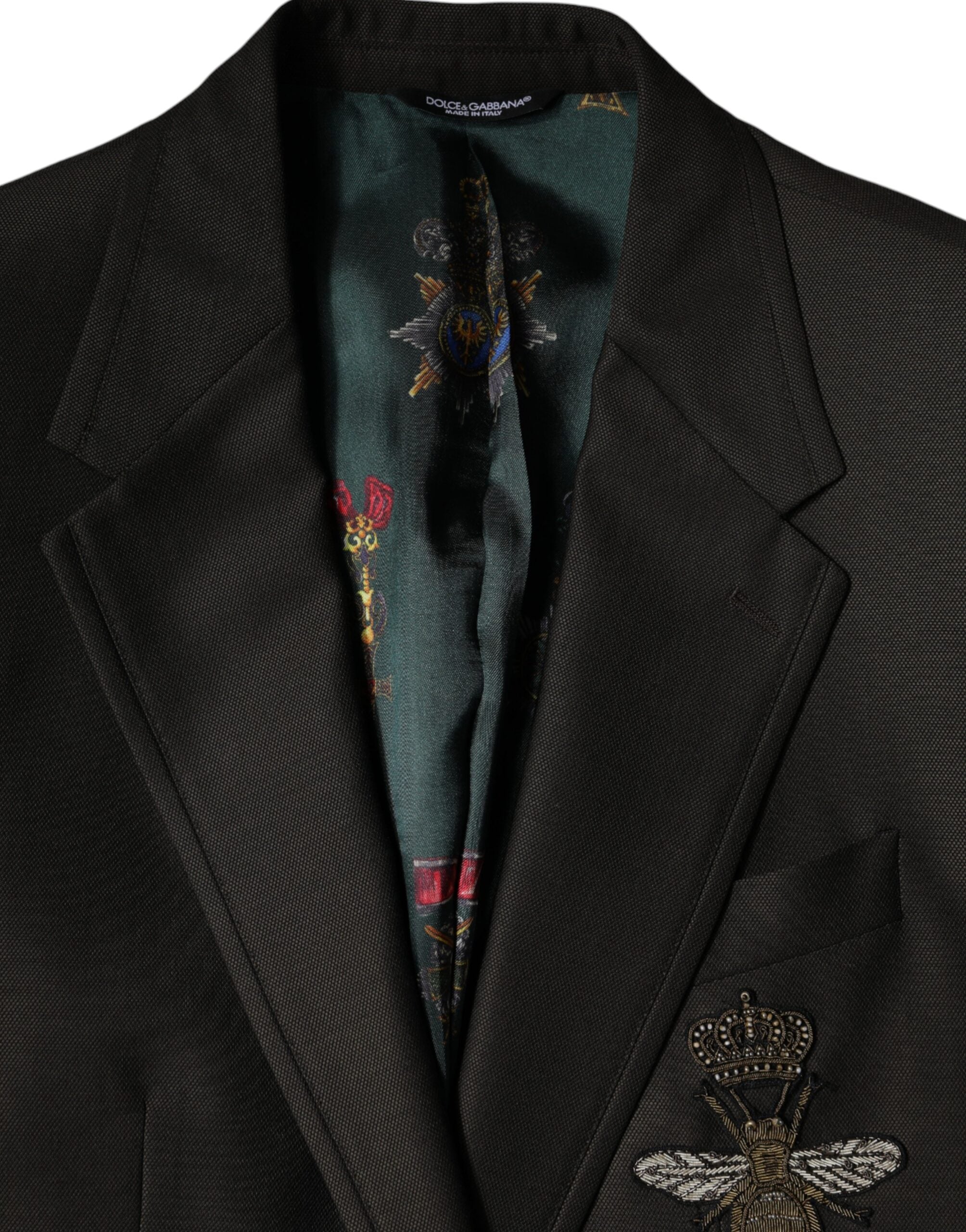Blazer Brown Green Bee Wool Jacket Coat