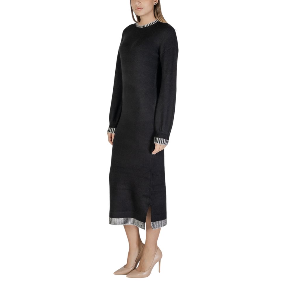 Black Polyester Midi