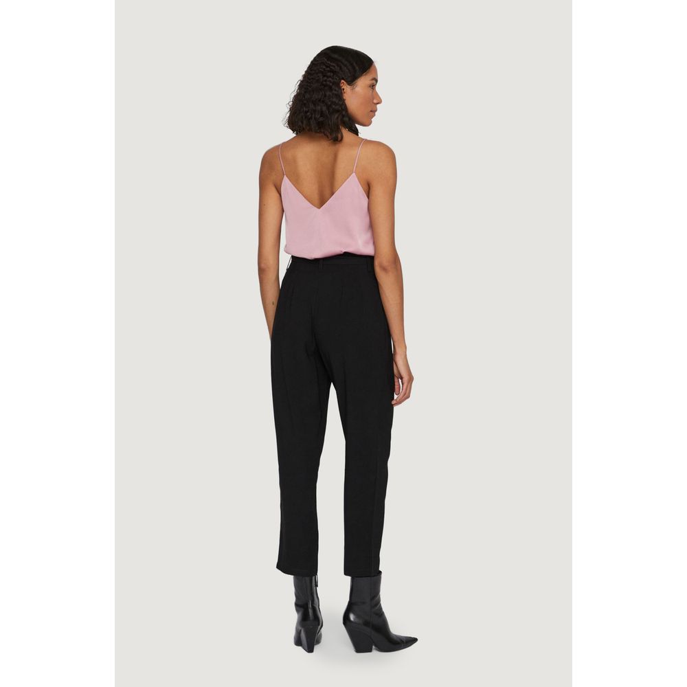 Black Viscose Cropped Pant