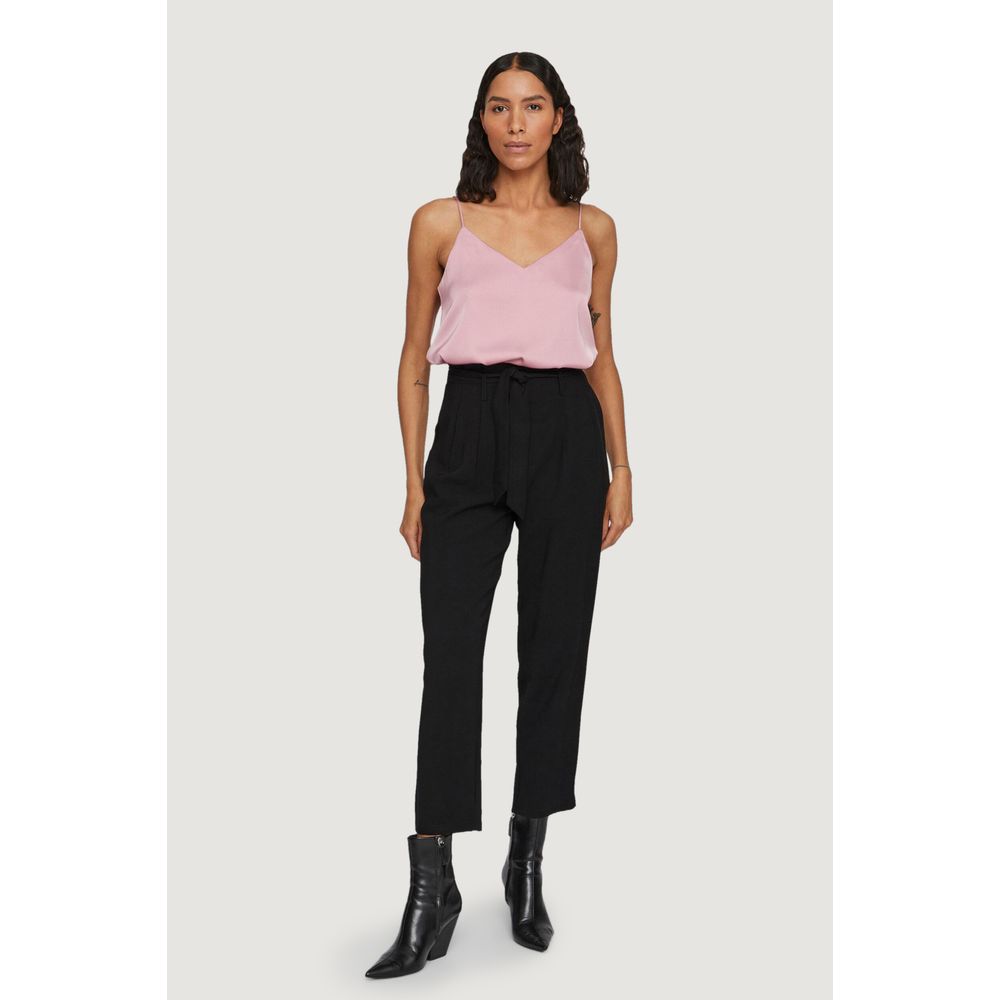 Black Viscose Cropped Pant
