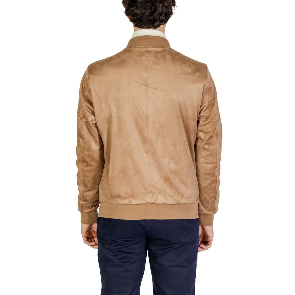 Beige Polyester Jackets & Coat