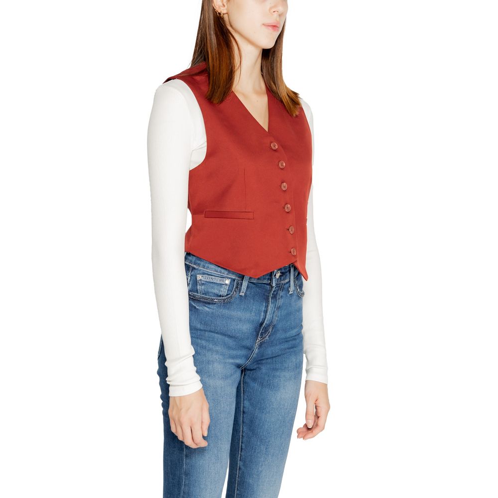 Red Polyester Waistcoat