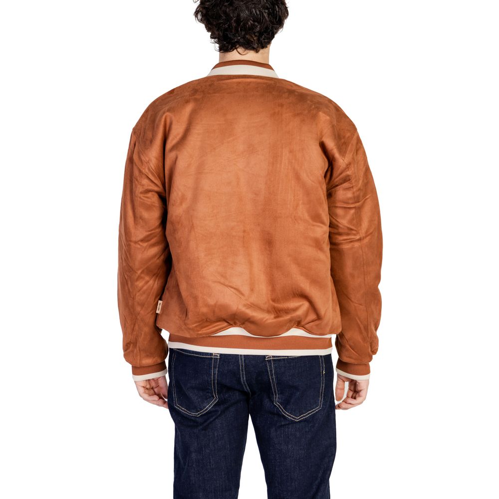 Brown Polyester Jackets & Coat