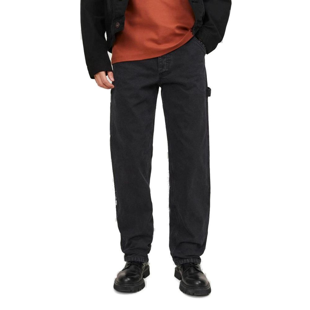 Black Cotton Relaxed Fit Jean