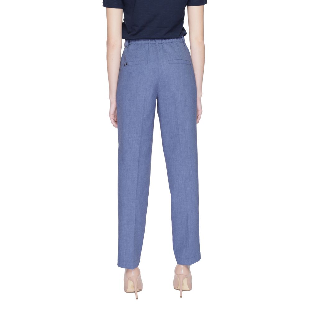 Blue Polyester Pant