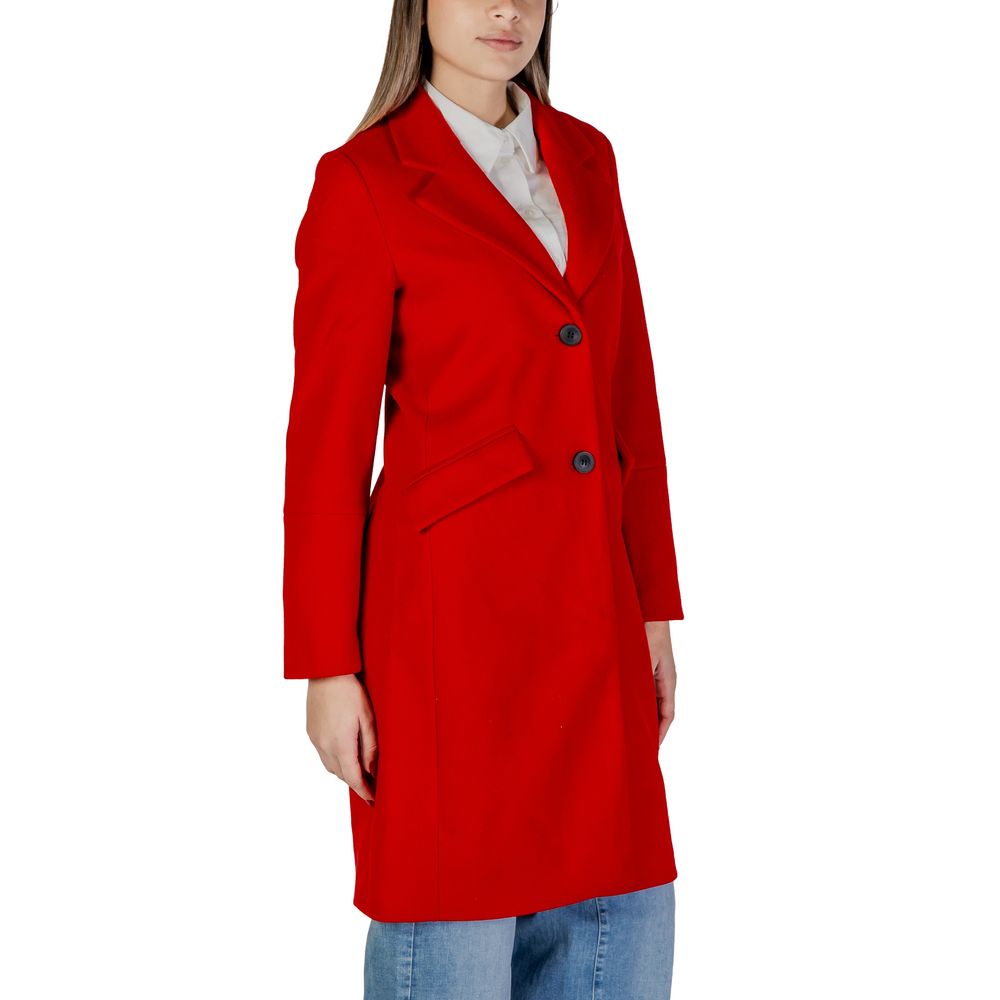 Red Polyester Coat