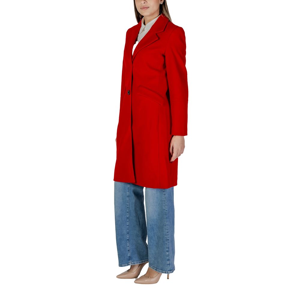 Red Polyester Coat
