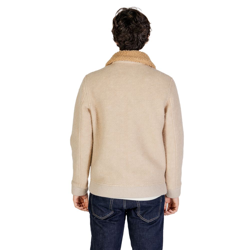 Beige Polyester Jackets & Coat